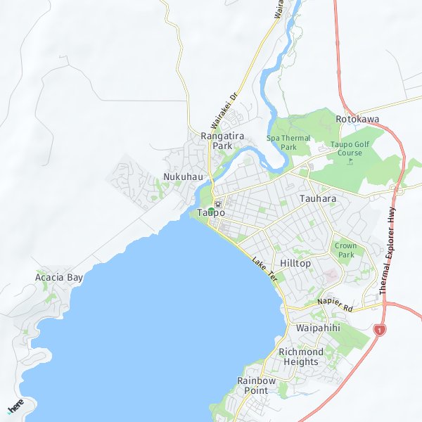 HERE Map of Taupo, New Zealand